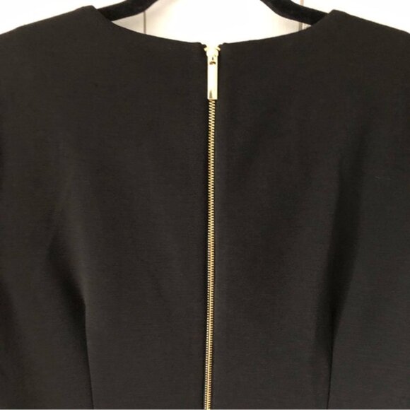 Calvin Klein Black Dress Ruffled Flirty Scuba Dress Size 10 - Picture 3 of 15
